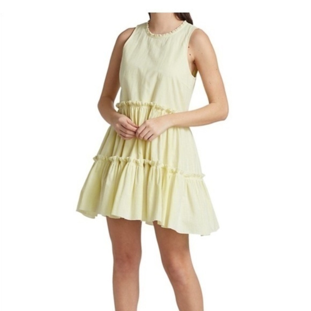 CINQ À SEPT  cotton tiered summer mini dress